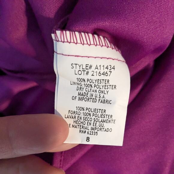 Vintage Betsy Adam Prom Dress Maxi Gown 8 Purple Pink Y2K Fairy Glam Ruffle - Picture 11 of 15